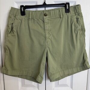 Bearbottom‎ Khaki Olive 7 inch Shorts Elastic Waist Casual Cotton Blend Mens XL